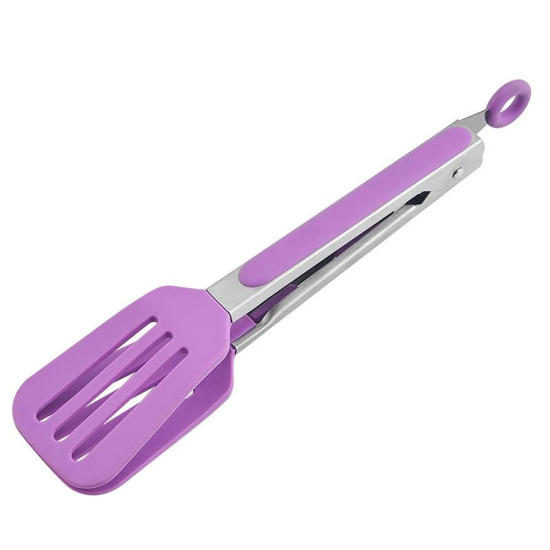 2 STUKS Keuken Food Tongs Hotel Steak Tongs Geïsoleerd Lang-Behandeld Brood Tongs Barbecue Clip Barbecue Clip (Paars)