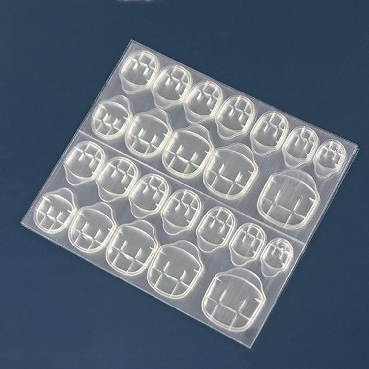 Ultradunne 0 3 mm dikke 100 vellen jelly lijm nagel dubbelzijdige lijm film gele lijm nagel sticker specificatie: 24 stickers / vel