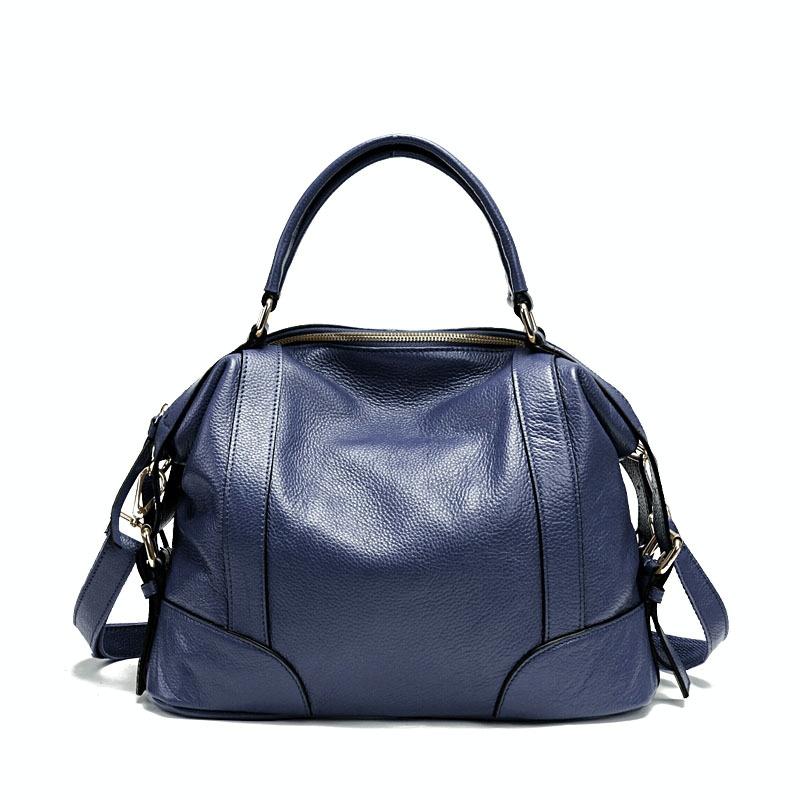 2P1006 Dames Single-Shoulder Leather Messenger Bag Kleur: Royal Blue (s)