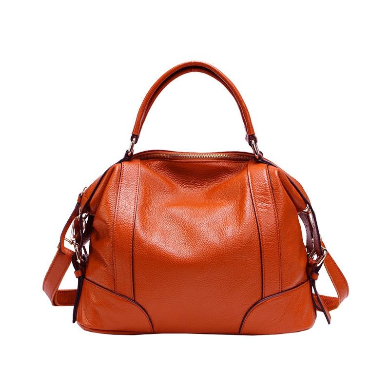 2P1006 Dames Single-Shoulder Leather Messenger Bag Kleur: Oranje (s)