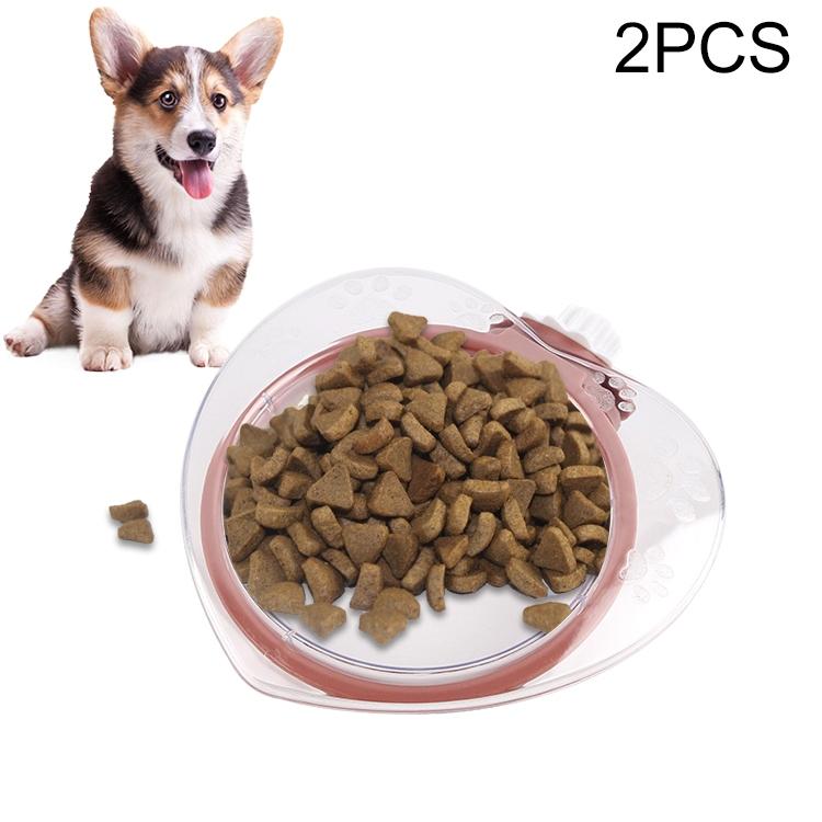 2 STUKS Pet Bowl Love Hanging Fixed Feeding Bowl Dog Rice Bowl Cat Feeder (Roze)