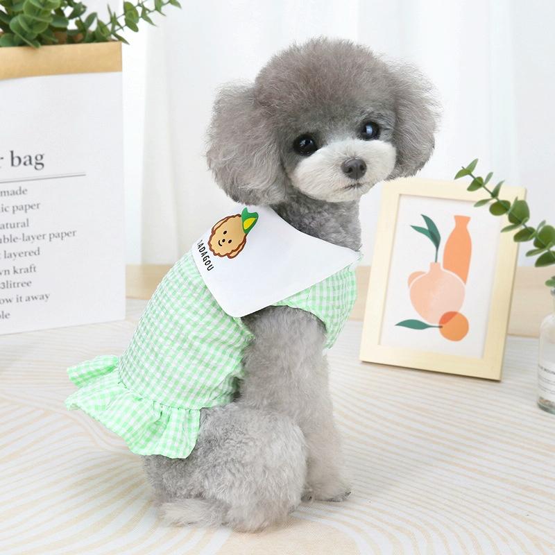 Huisdier kleding hond jurk bubble plaid rok maat: xs (groen)