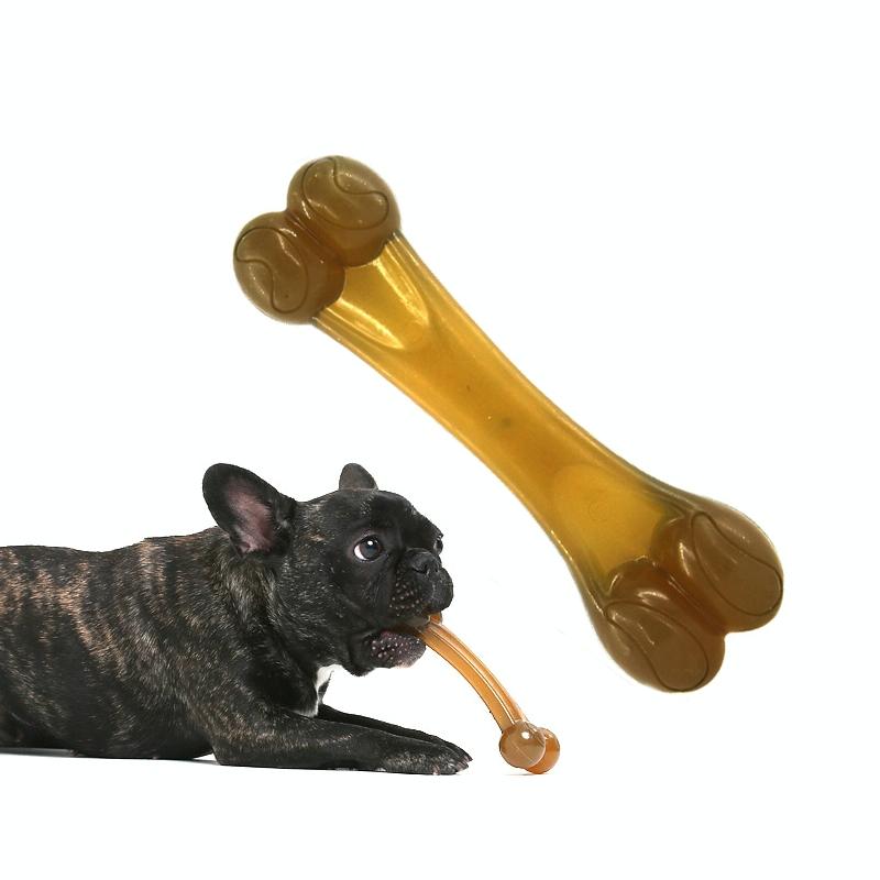 Nylon pu hond molaire stok reiniging hondenbeet speelgoed specificatie: klein gebogen bot