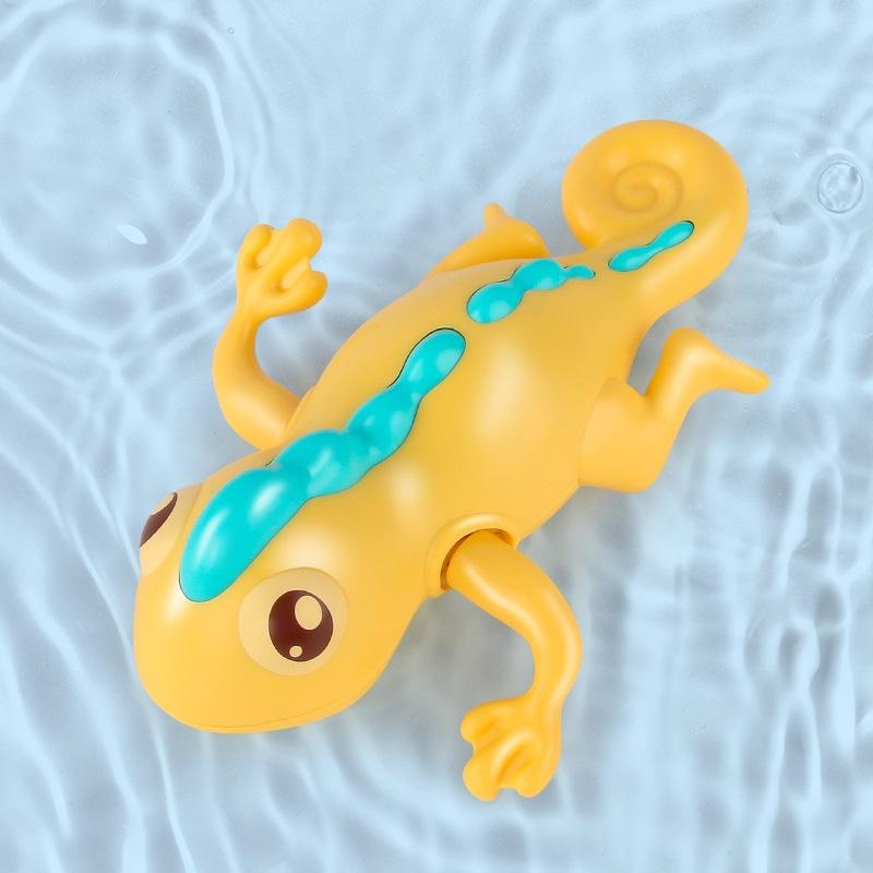 3 PCS badkamer spelen speelgoed baby baden water poppen op de ketting zwemmen beren en hagedissen voor kinderen (gele hagedis)