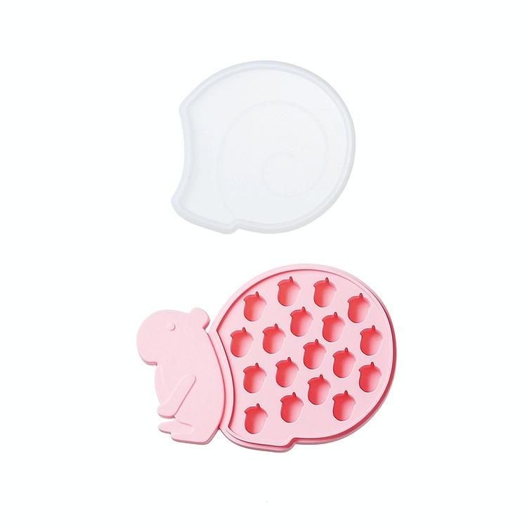 2 stuks huishoudelijke dierlijke siliconen ijsbak met deksel ice box schimmel specificatie: eekhoorn (roze)