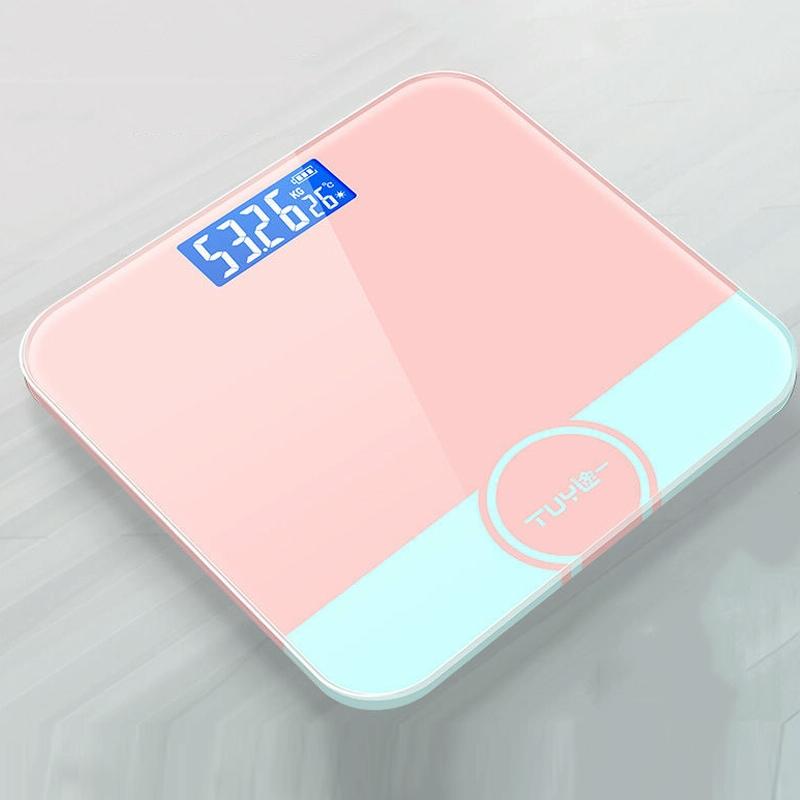 2 stks Tuy 6026 Menselijk Body Elektronische Schaal Home Gewicht Gezondheidsschaal Grootte: 26x26cm (Charging Type Pink)