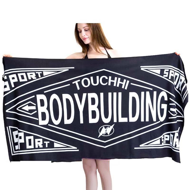 Sports Fitness Swimming Bath Towel Printed Double-Sided Velvet Absorbent Quick-Drying Beach Towel Size: 156x81cm (Quick Dry Lightning)