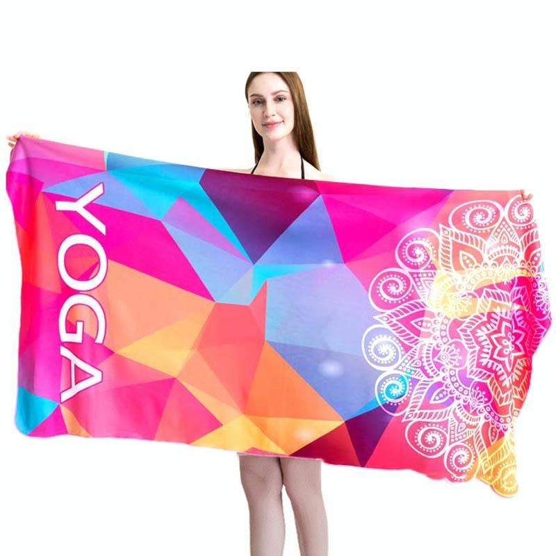 Sports Fitness Swimming Bath Towel Printed Double-Sided Velvet Absorbent Quick-Drying Beach Towel Size: 155x80cm (Soft Vientiane)