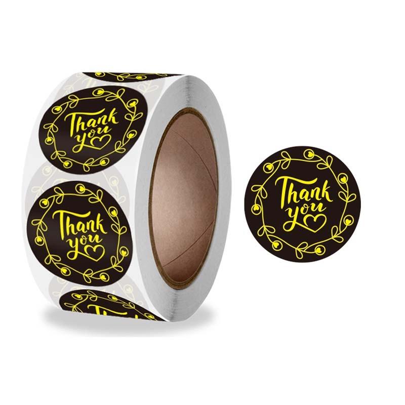 10 PCS Thank You Hot Stamping Sticker Floral Wedding Gift Decoration Label(K-81-25mm)
