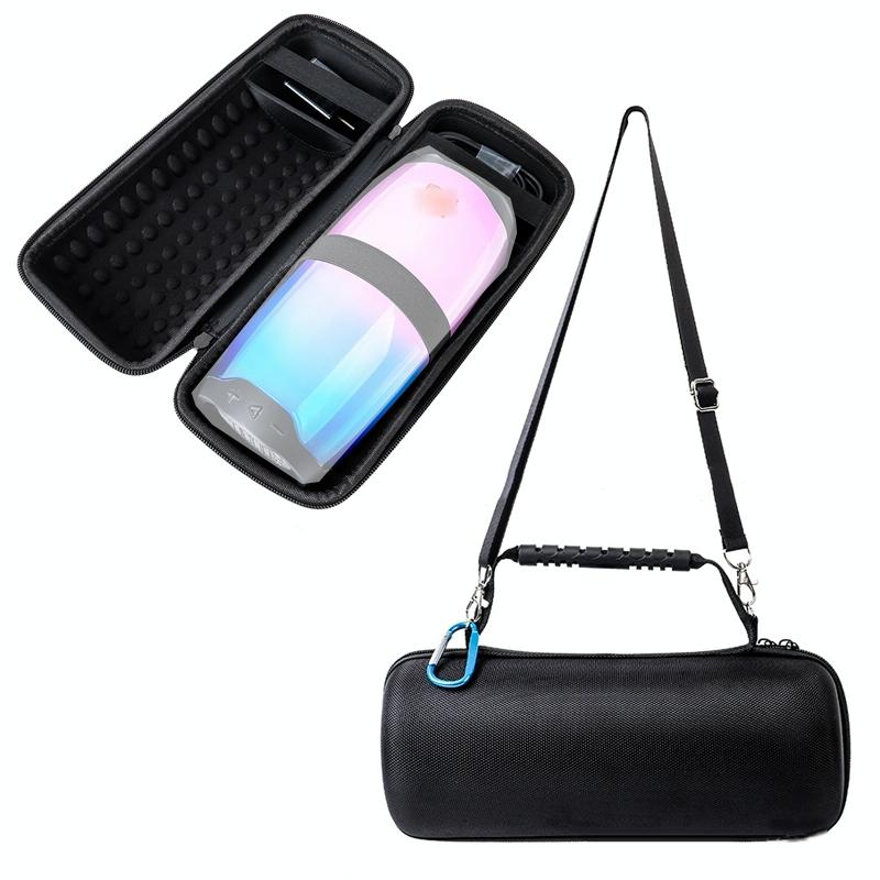 P403 For JBL Pulse4 EVA Speaker Protective Cover Storage Box Outdoor Portable Bag With Shoulder Strap & Carabiner(Black)