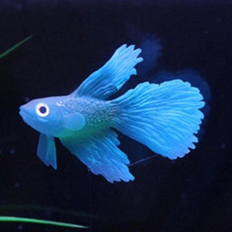 3 stks nachtlampje simulatie vis tank decoraties milieuvriendelijke siliconen kleurrijke vis (3 blauwe betta)