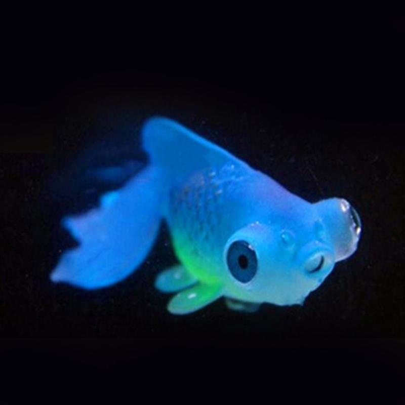 3 stks nachtlampje simulatie vis tank decoraties milieuvriendelijke siliconen kleurrijke vis (4 blauwe goudvis)