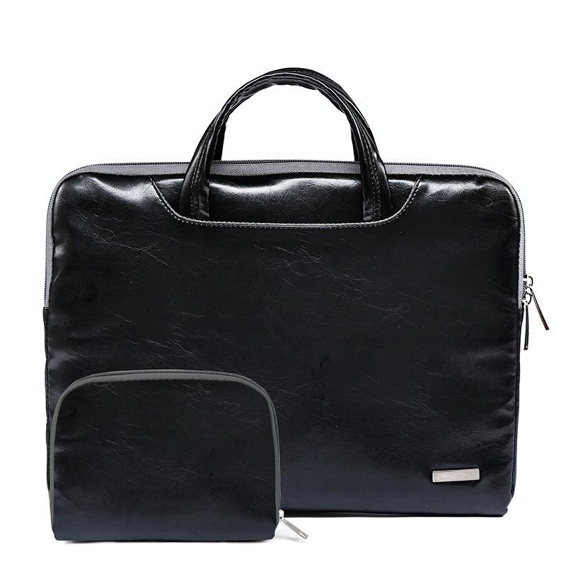 LiSEN LS-116 Simple Laptop Bag Business Laptop Liner Bag Size: 11.6 inch(PU Black)