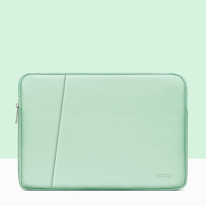 BAONA BN-Q001 PU lederen laptoptas kleur: dubbellaags munt groen maat: 13/13.3 / 14 inch