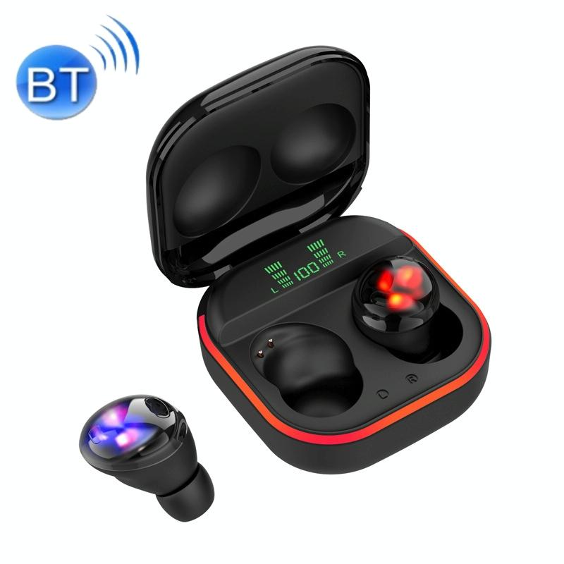 S190 TWS Bluetooth 5.1 Power Display Mini Draadloze hoofdtelefoon met ademlichting