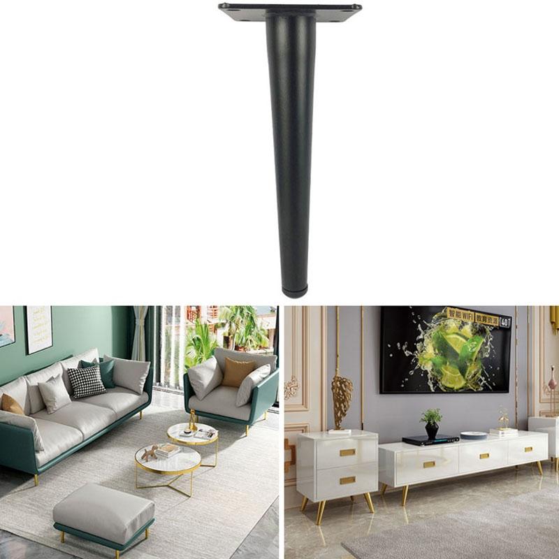 LH-ZT-0001 kegel ronde buis meubels ondersteuning poten stijl: rechte kegelhoogte 10cm (mat zwart)