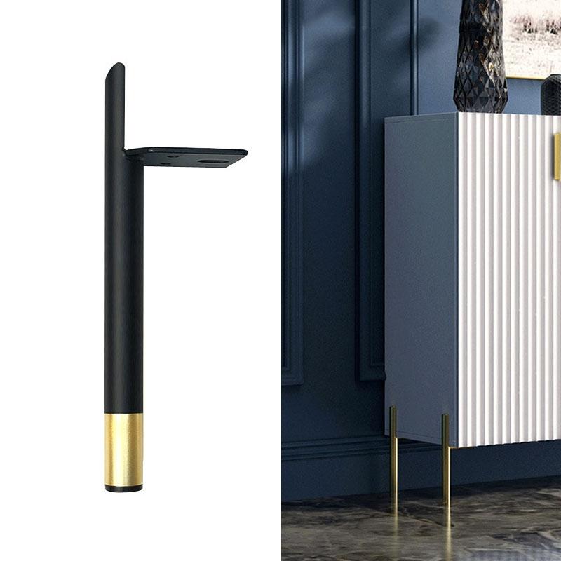 LH-D012-01 cilindrische metalen meubels ondersteuning poten hoogte: 20cm (zwart goud)