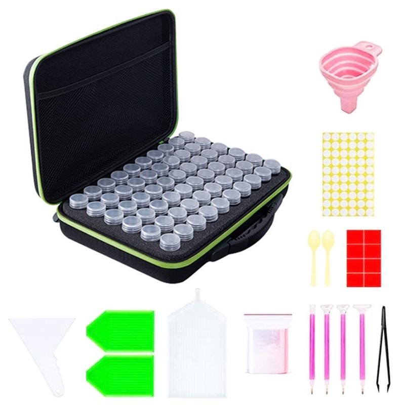 Multifunctionele Draagbare Diamant Schilderen Tool Set Opbergtas Stijl: 60 Grid