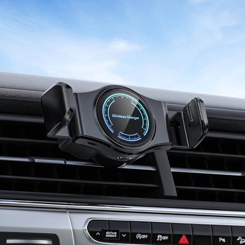 15W Mini Car Wireless Charger Phone Smart Sensing Holder(Black)