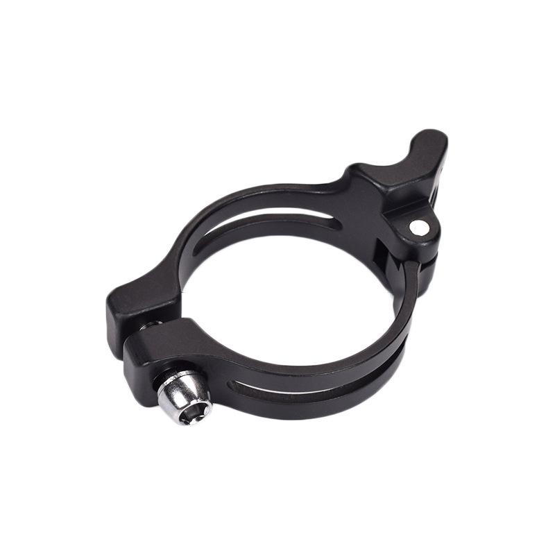 FMFXTR Bike Front Derailleur Clamp Straight Lock Turn to Clamp Converting Seat(Black 34.9mm)