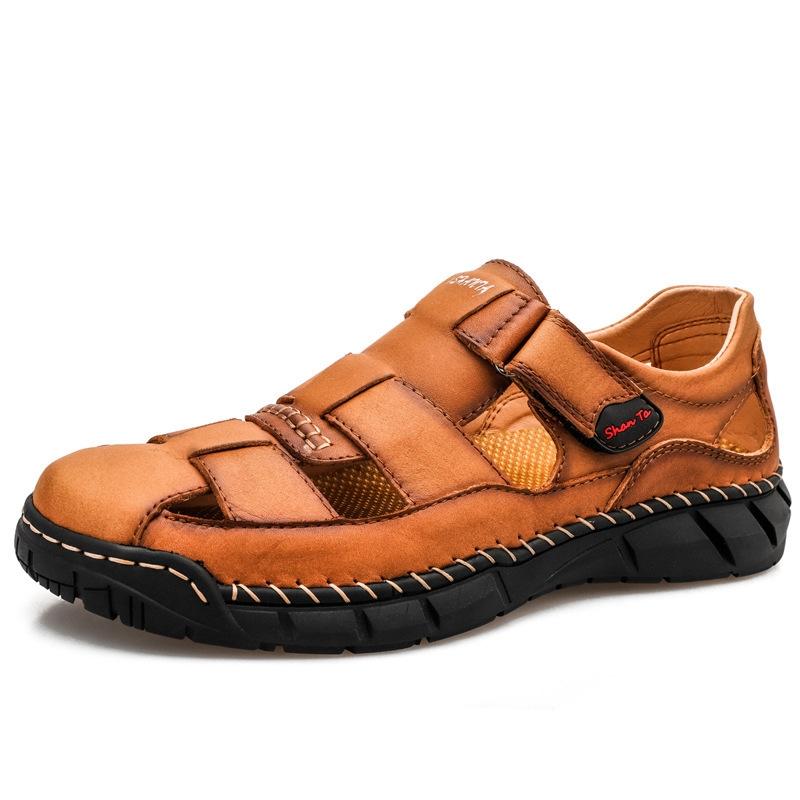 SY-71712 Bruin Koeienhuid Two Wear Outdoor Casual Heren Slippers