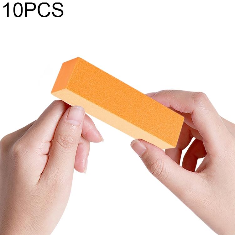 10 STUKS Tofu Blok Nagellak Vier Vierkanten Hoog Elastisch Katoen Manicure Zandblok (Oranje)