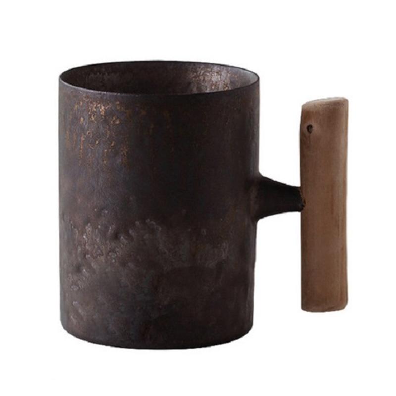 Verguld glazen houten handvat Filter Tea Cup Stijl:008