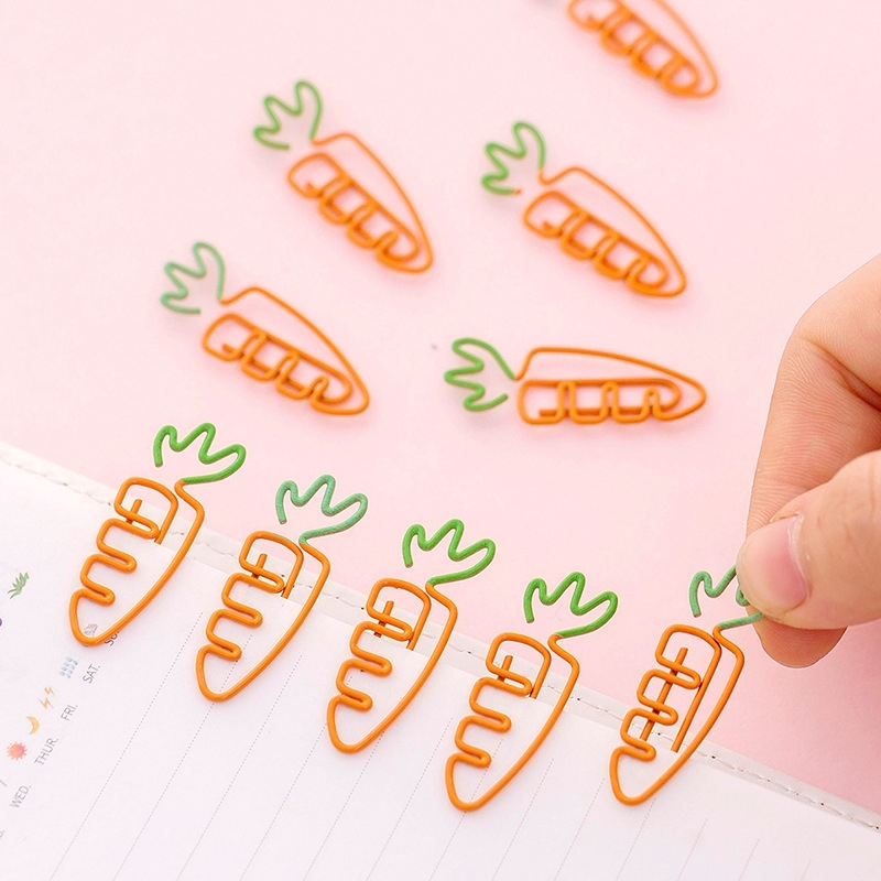 5 stuks Creative kawaii wortel vormige metalen Paper clip Bookmark briefpapier school kantoor aanbod