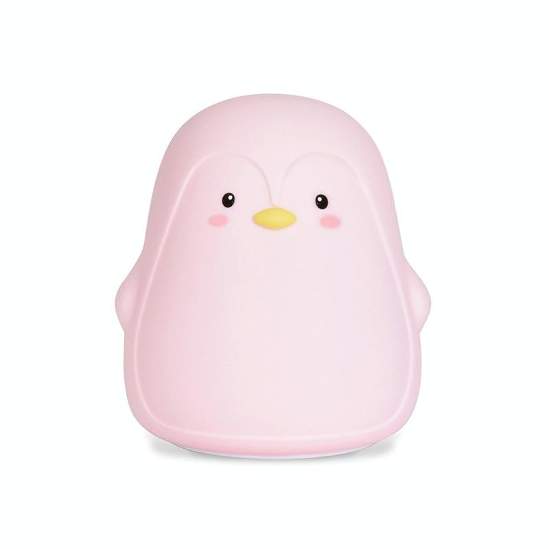 Penguin Silicone Pat Night Light Children Bedside Atmosphere Lamp (Roze)