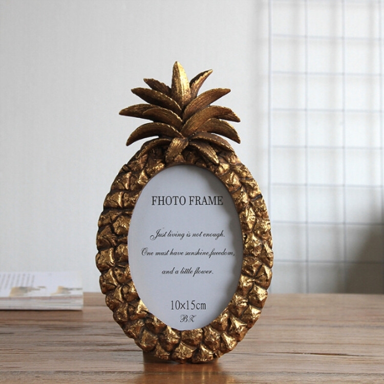 Ellipse ananas retro stijl desktop picture frame decoratie kleur: Retro goud grootte: 6 inch