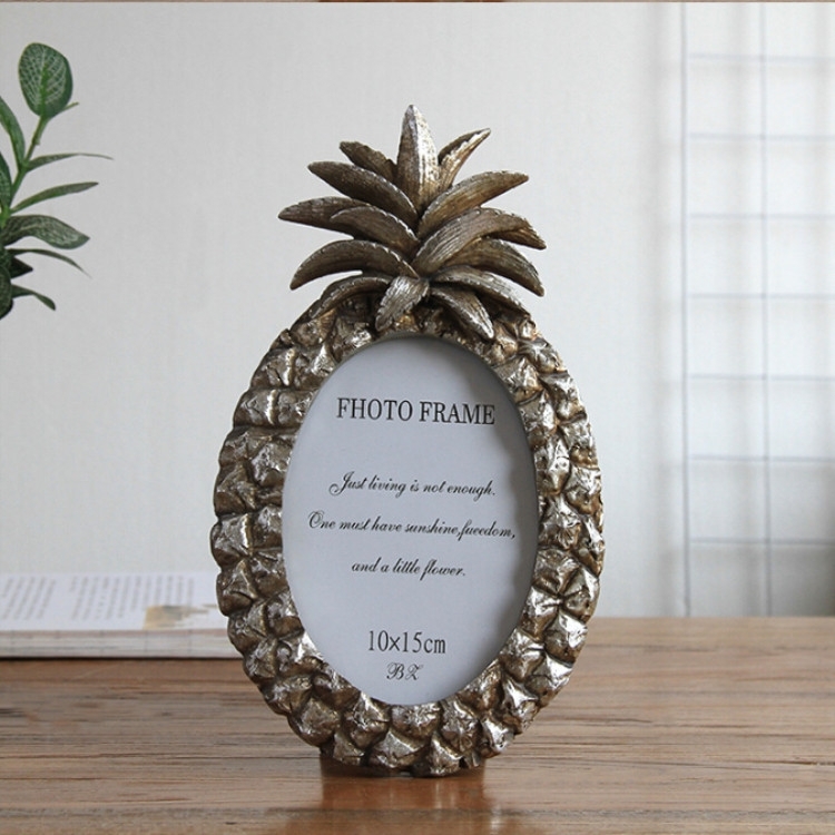 Ellipse ananas retro stijl desktop picture frame decoratie kleur: Retro zilver grootte: 3 inch