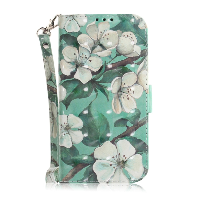 Aquarel bloem patroon 3D gekleurde tekening horizontale Flip lederen case voor Xiaomi Redmi 7 met houder & kaartsleuven & portemonnee