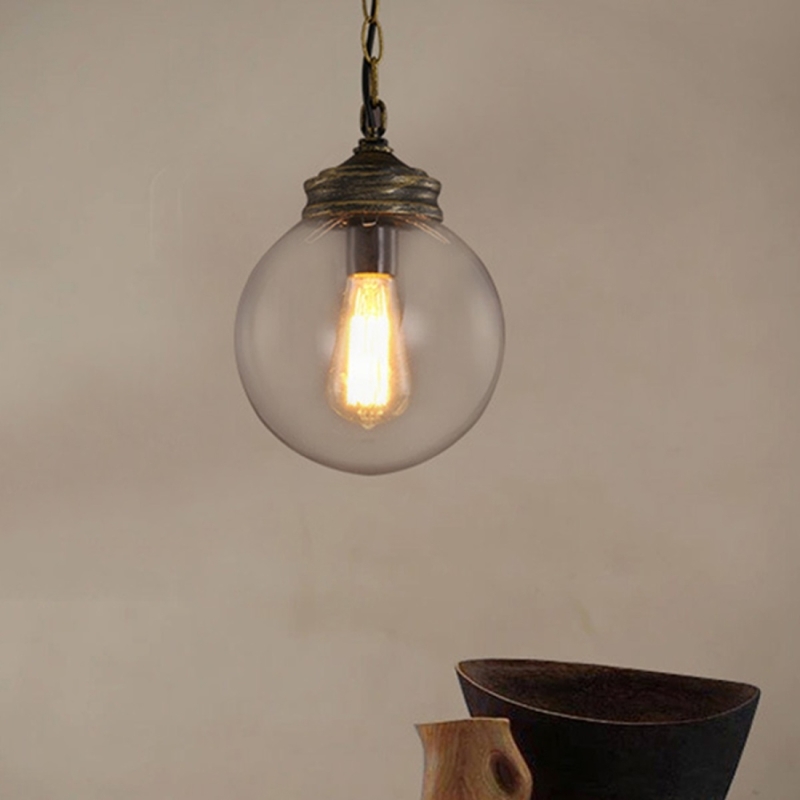 YWXLight Nordic Modern Circle Ball Hanging Lamp Transparante Glazen hanglamp LED E27 Geschikt voor Keuken Eetkamer Slaapkamer (Warm Wit)