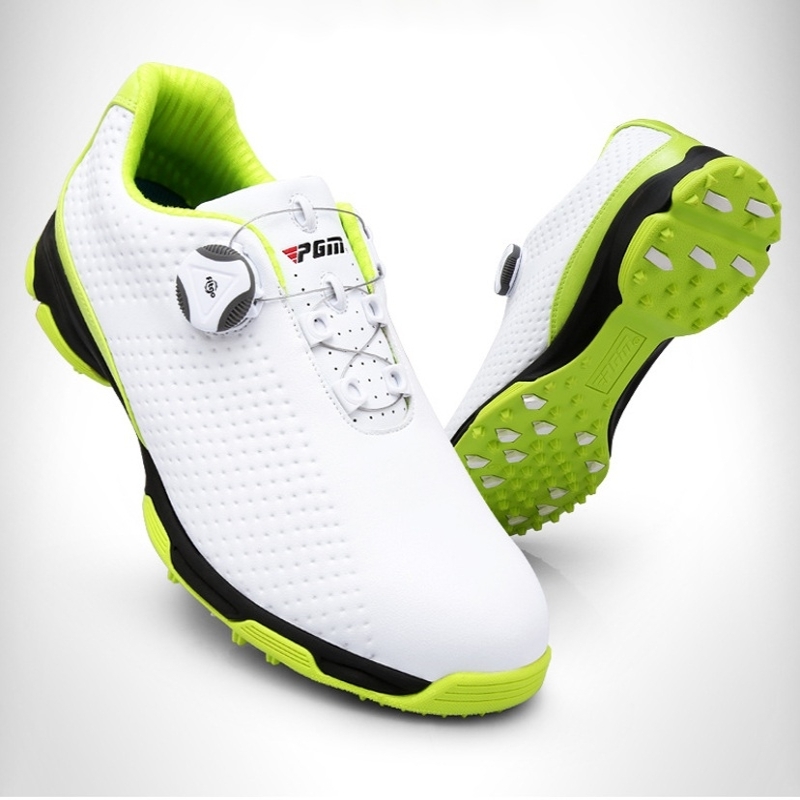 PGM Golf ademend roterende gesp sneakers buiten sport schoenen voor mannen (kleur: wit groen maat: 39)
