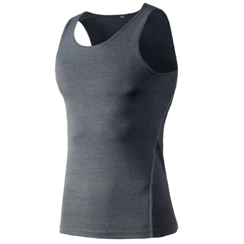 Fitness Running Training Tight Quick Dry Vest (Kleur: Grijs formaat: L)