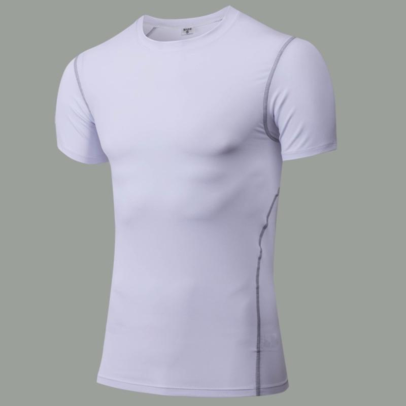 Stretch Quick Dry Tight T-shirt Training Bodysuit (Kleur: Wit formaat: S)